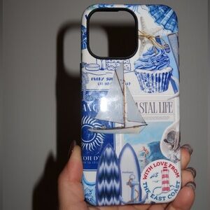 Coastal Life Blue and White iPhone 15 Pro Max Case
